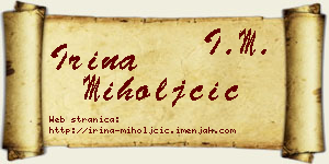 Irina Miholjčić vizit kartica